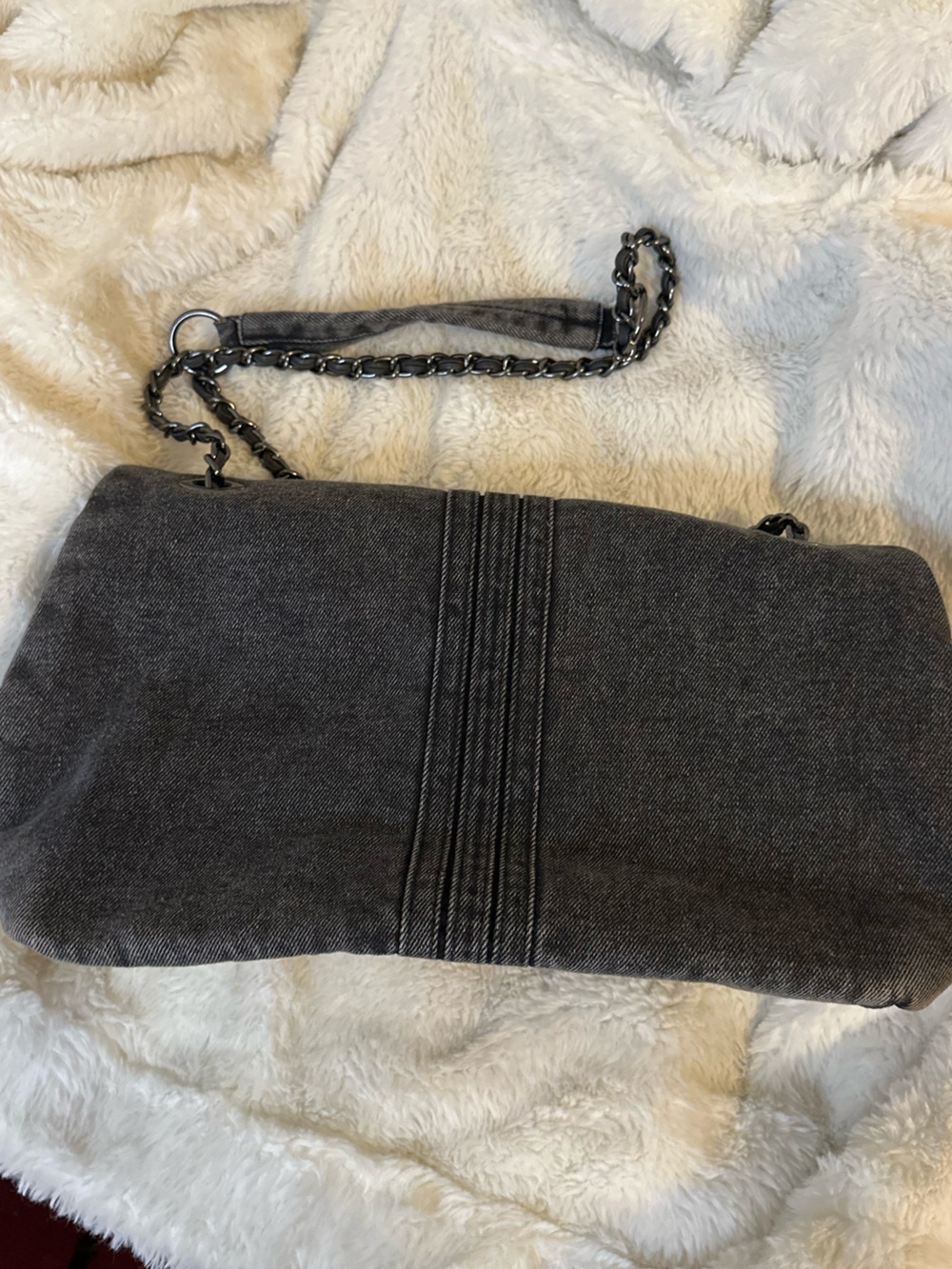 Dolls Denim Black Shoulder Bag with Chain-Strap- Women’s Stylish Essentials - Picture 3 of 5